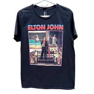 Elton John Retro Classic Rock Graphic T-Shirt Unisex Size L